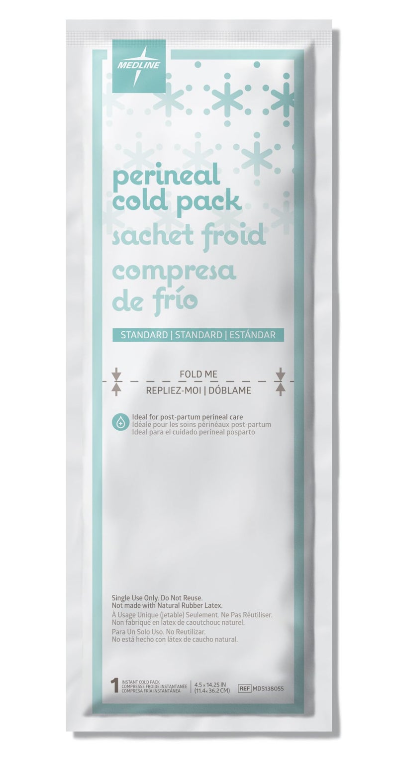 Medline Perineal Cold Packs for Postpartum Care, Absorbent Pad is 4.5" x 14.25" Perfect for your After Delivery Postpartum Essentials Kit - Each - Image 1